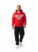 Mixed Emotions Red ‘End’ Rhinestone hoodie one-kickz
