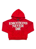 Mixed Emotions Red 'End' Rhinestone hoodie