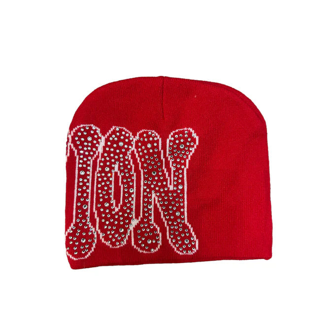 Mixed Emotions Red 'Rhinestone' Beanie