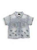 Mixed emotions Paisley Denim Blue Shirt one-kickz