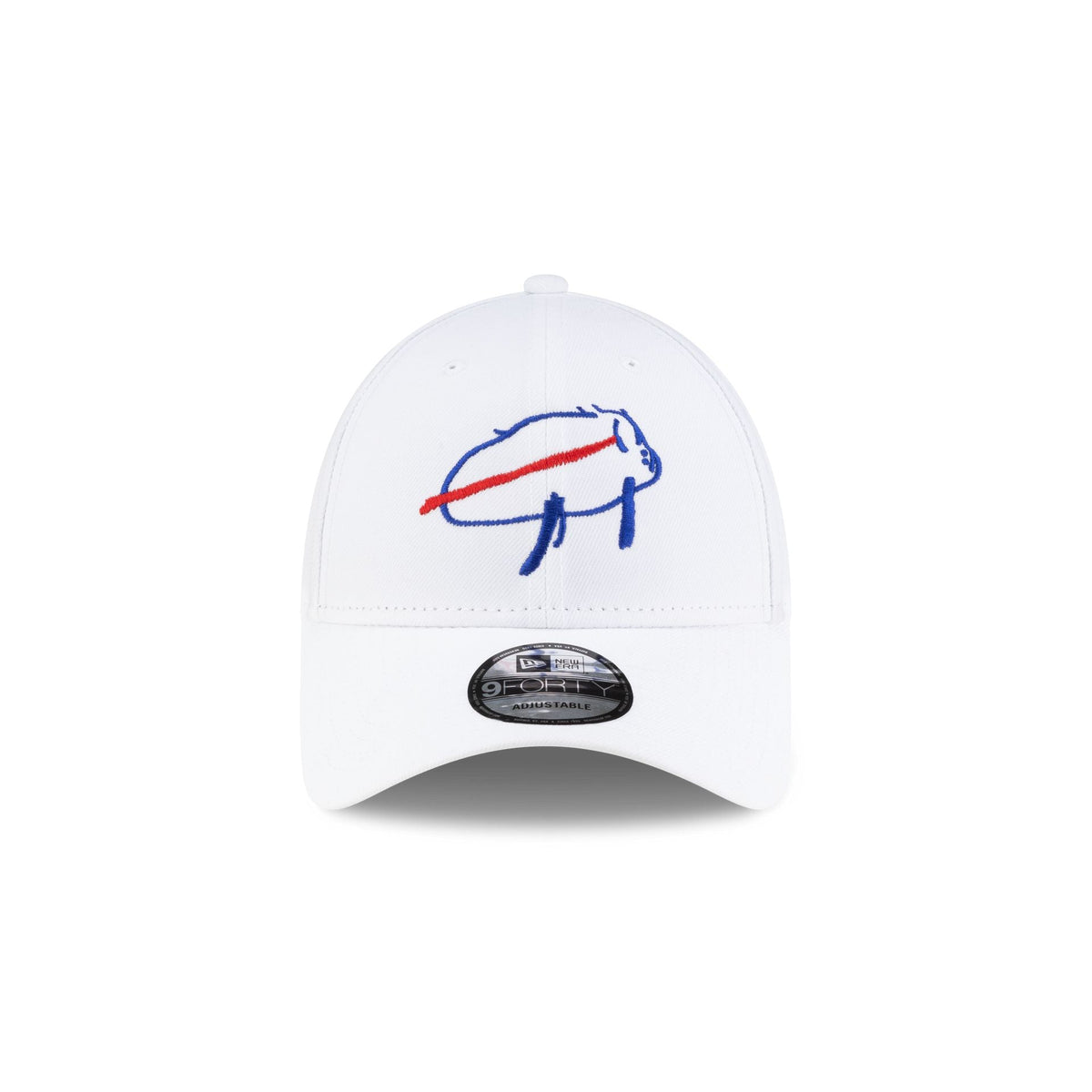 New Era Buffalo Bills Billustration White 9FORTY Adjustable Hat