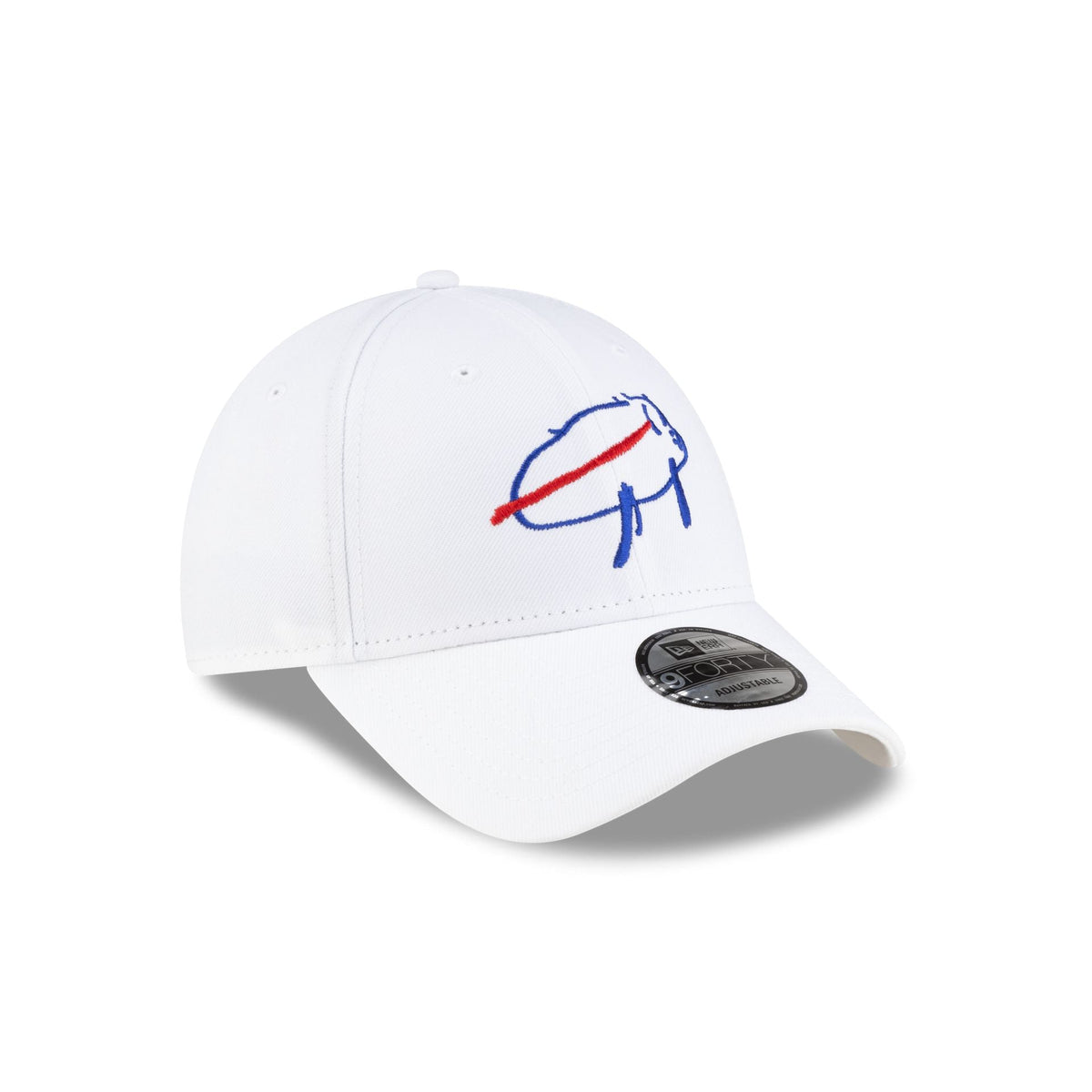 New Era Buffalo Bills Billustration White 9FORTY Adjustable Hat