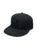 New Era New York NY Black on Black Crystalized Cap