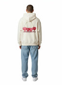 One Kickz Nude Project Cherry Hoodie Marshmellow de color crema con estampado de cerezas en forma de corazón y logo.