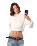 Nude Project Crewneck Lacy Cropped White one-kickz