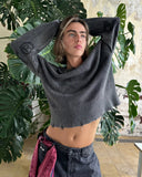 Nude Project Perfect Cropped Knit Sweater Ash one-kickz