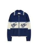 Nude Project Voyage Knit Zip-Up Cardigan Blue one-kickz