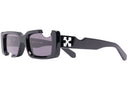 OFF-WHITE Cady Cut-Out Rectangular Frame Sunglasses Black/White/Grey SS22 OERI006C99PLA0011007 one-kickz