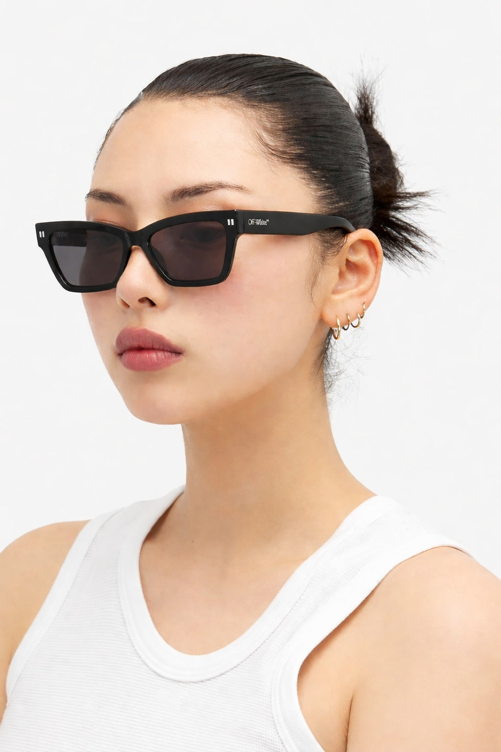 OFF-WHITE Cincinnati Square Sunglasses Black/Dark Grey (OERI110S24PLA0011007-FR)
