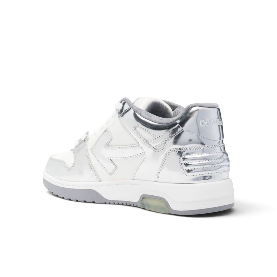 OFF-WHITE Out Of Office OOO Low Tops Silver White