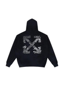 OFF-WHITE Paint Splatter Arrow Diag French Terry Hoodie Black one-kickz