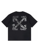 OFF-WHITE Paint Splatter Arrow Diag Skate Fit Tee Black one-kickz