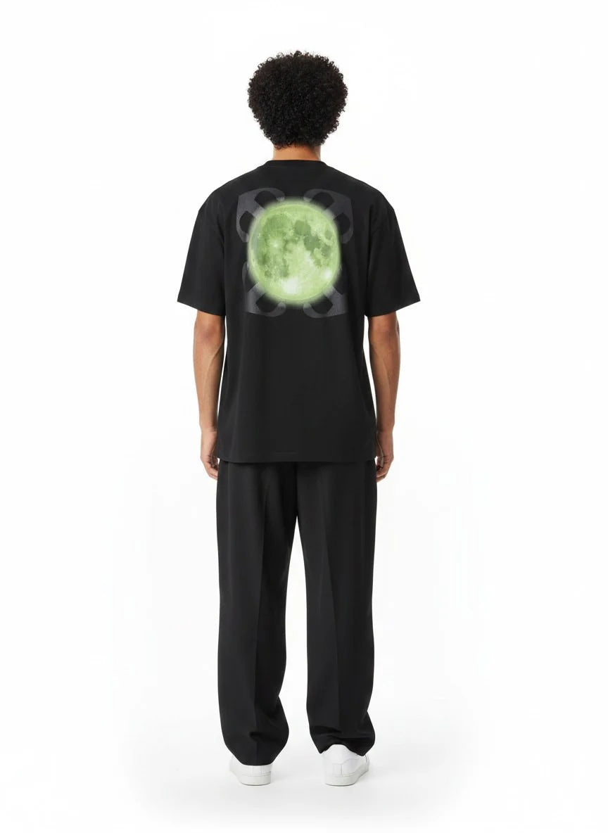 OFF-WHITE Super Moon Arrow Logo On Back Slim Fit T-Shirt Black