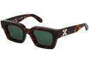OFF-WHITE Virgil Square Frame Sunglasses Brown Turtleshell/Havana Green one-kickz