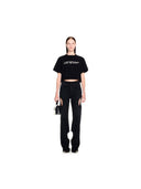 Off-White Big Logo Bookish Crop Tee Black White one-kickz