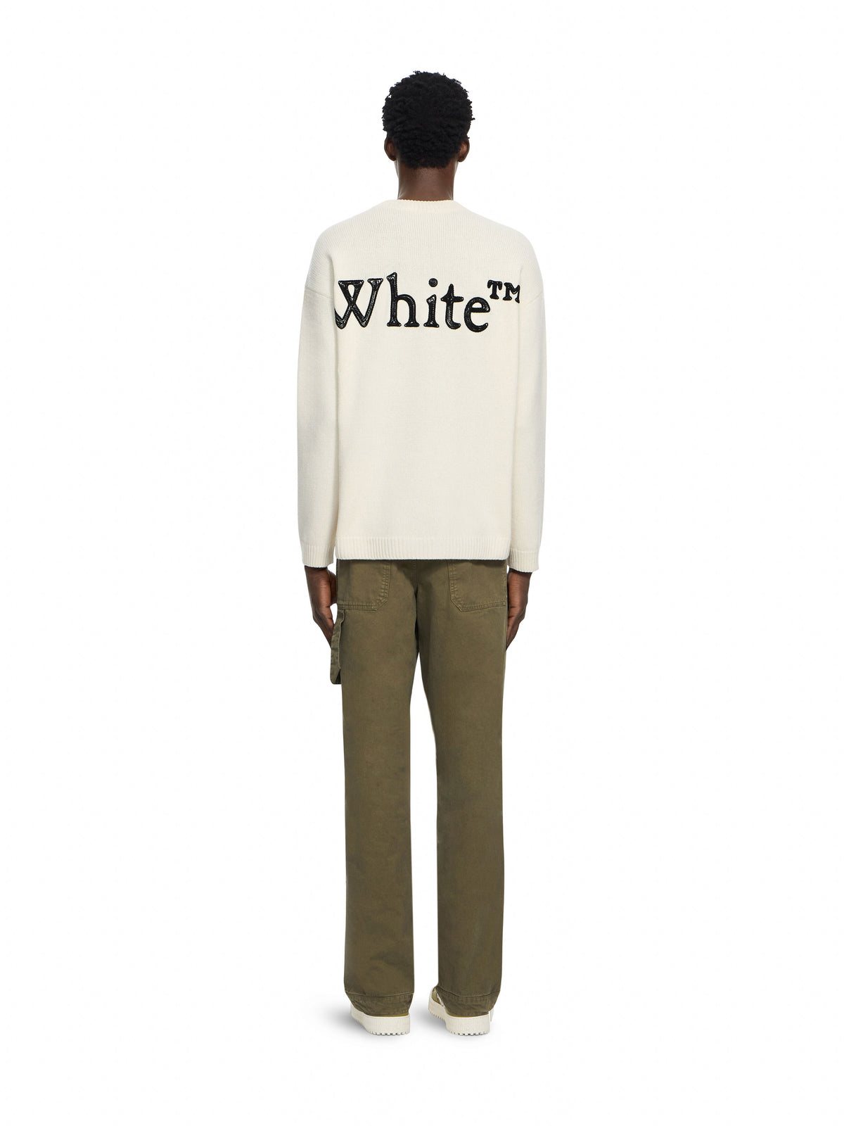 Off-White Bookish Shared Knit Crewneck Cream