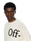 Off-White Bookish Shared Knit Crewneck Cream