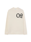 Off-White Bookish Shared Knit Crewneck Cream