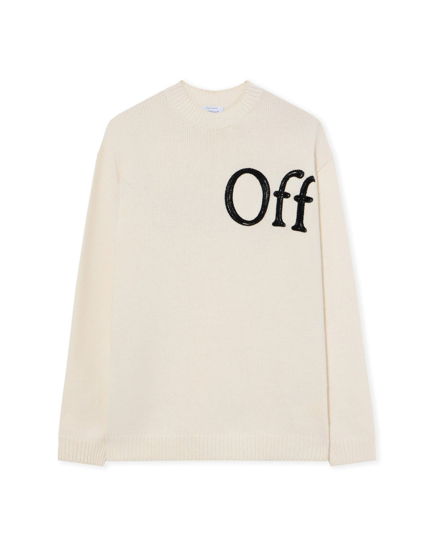 Off-White Bookish Shared Knit Crewneck Cream