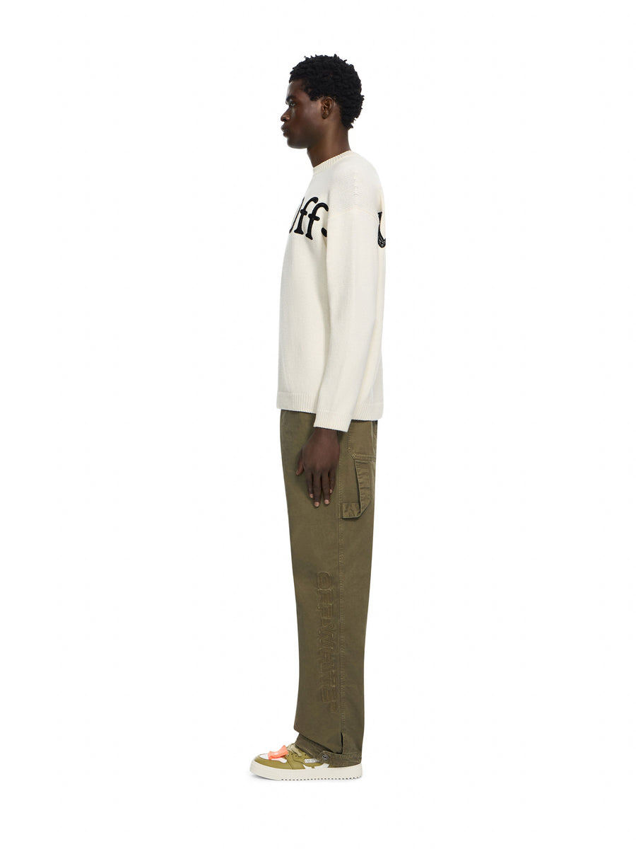 Off-White Bookish Shared Knit Crewneck Cream