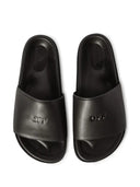 Off-White Cloud Off Stamp Slides In Black Leather one-kickz