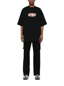 Off-White Crystal Round Logo Over Short-Sleeve Tee 'Black/White' one-kickz
