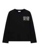 Off-White Embroidered Paisley Logo Long Sleeve T-Shirt Black-Black Mujer
