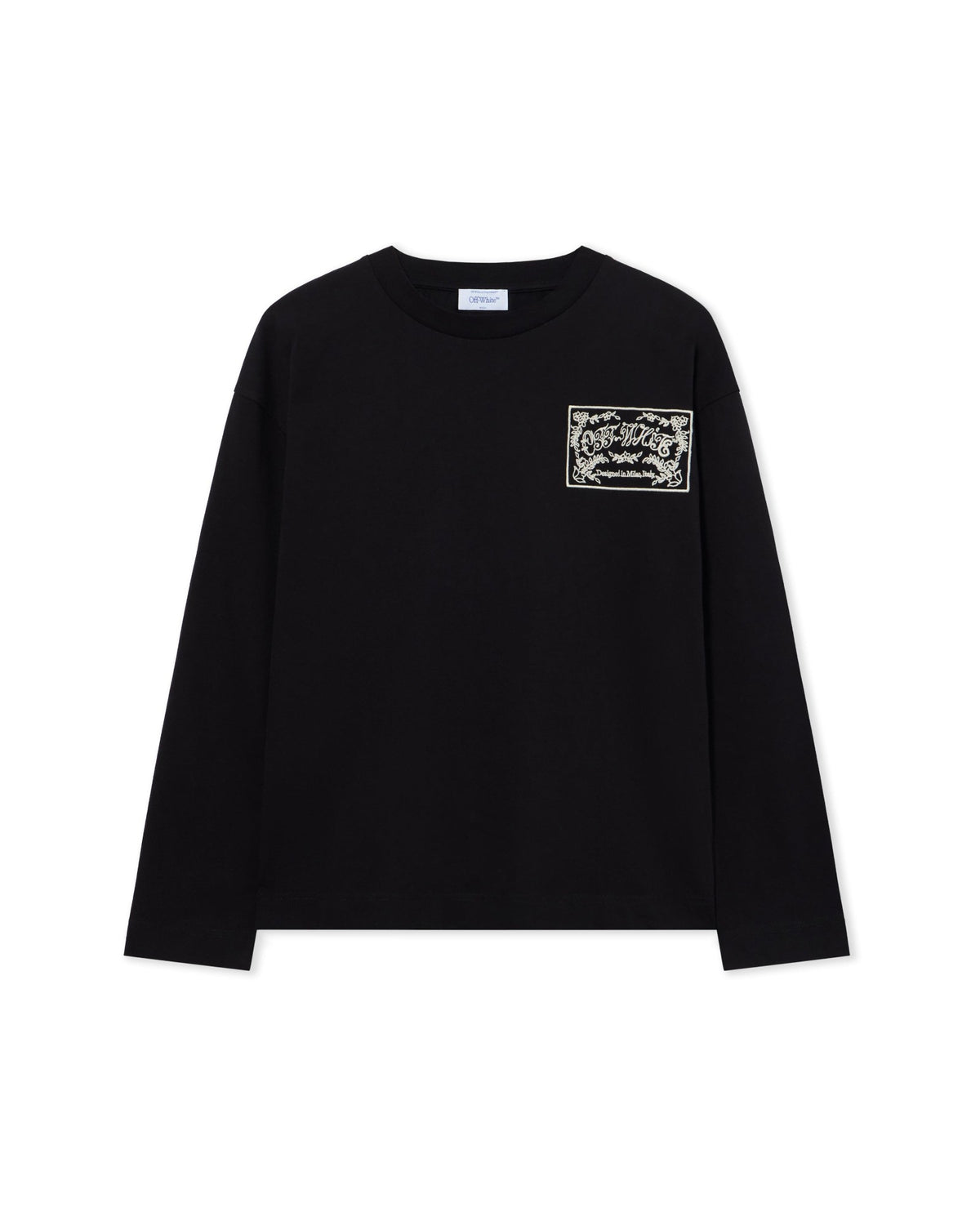 Off-White Embroidered Paisley Logo Long Sleeve T-Shirt Black-Black Women