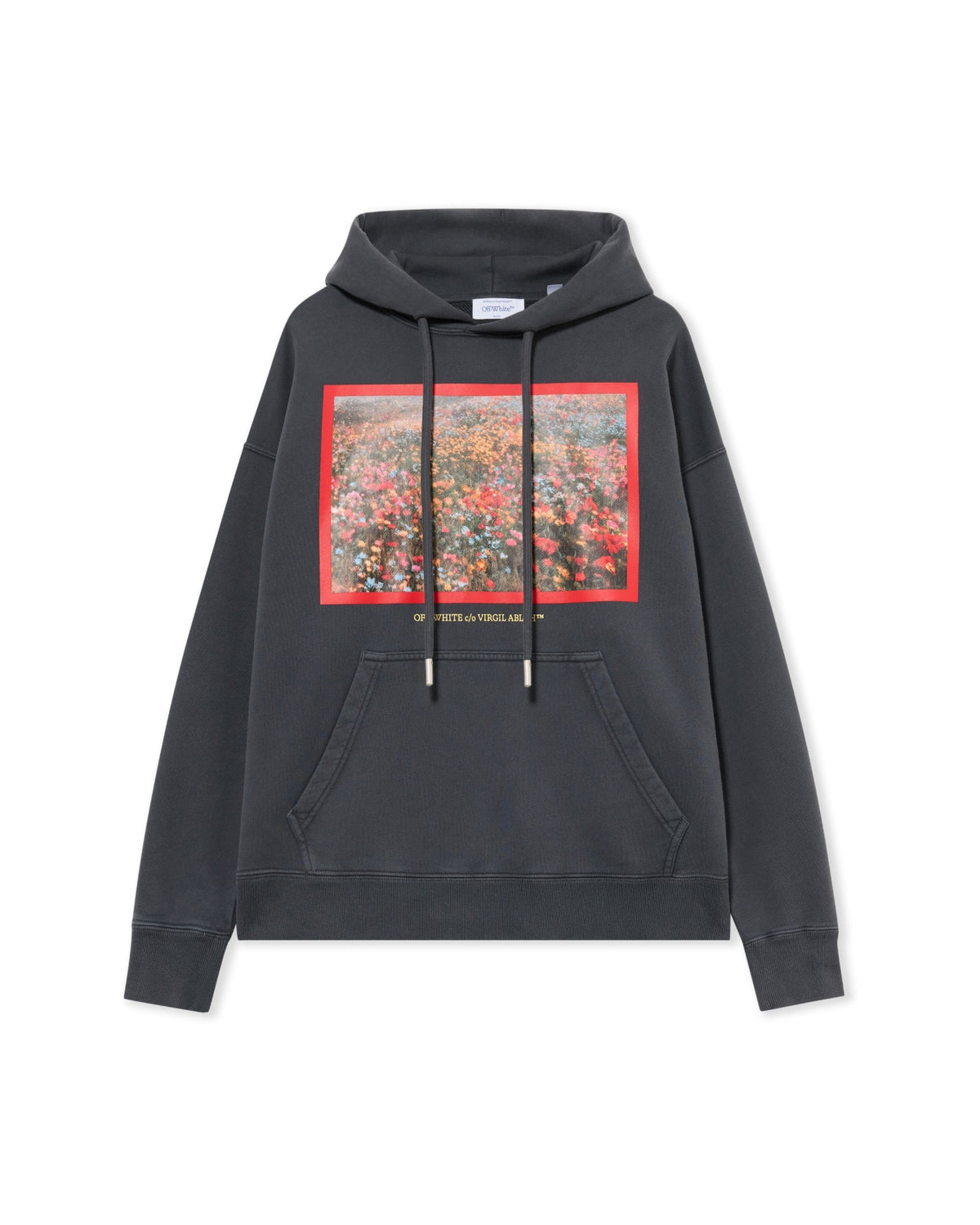 Off-White Flowers Field Skate Hoodie Fade Out Black High Risk Red Women