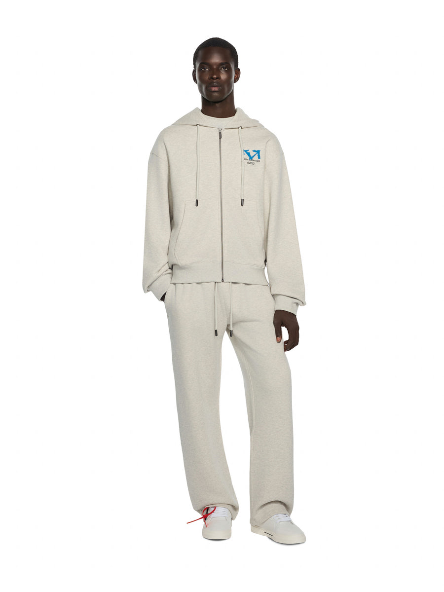 Off-White Half Arrow Regular Zip Hoodie Grey Melange