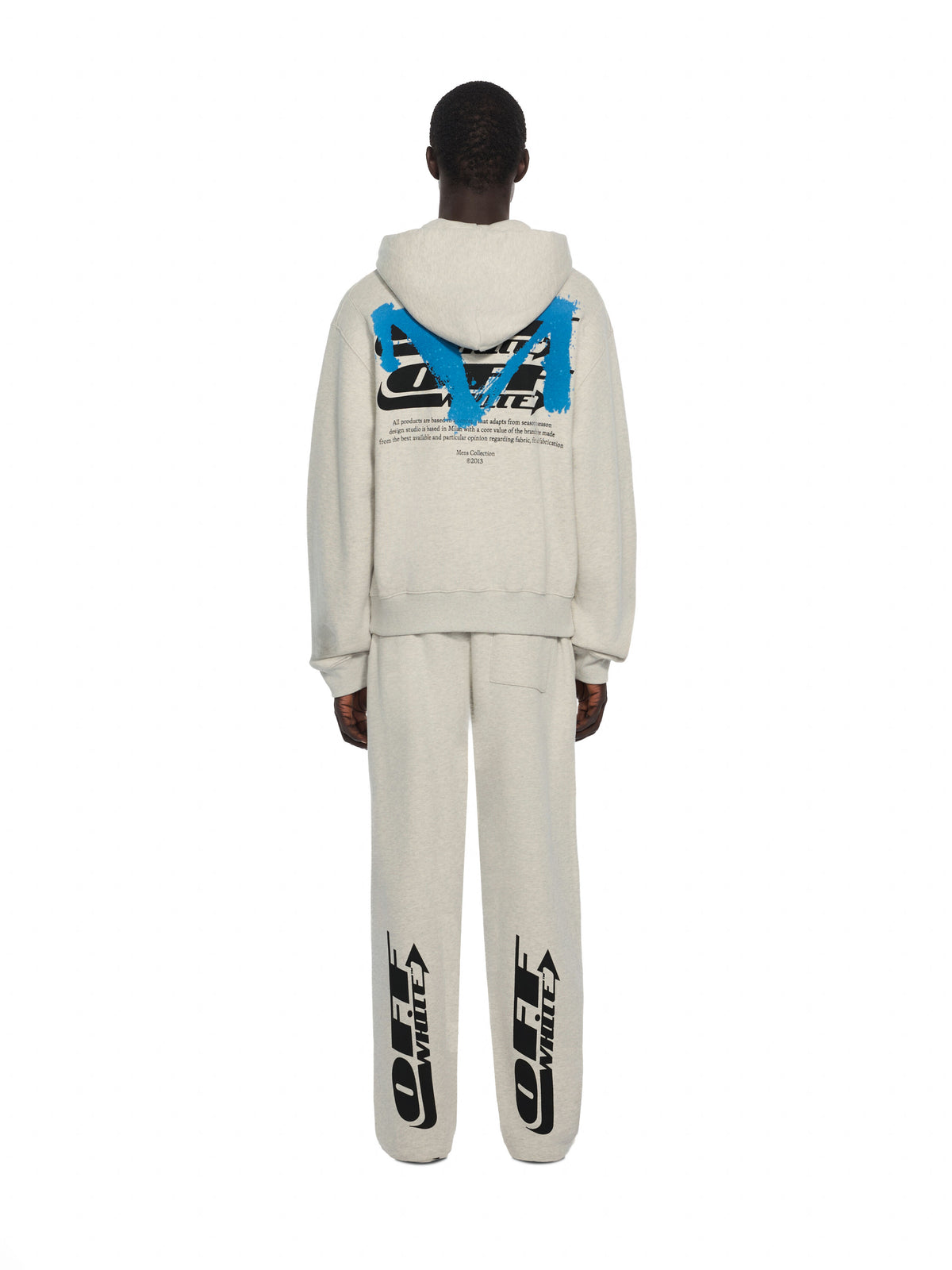 Off-White Half Arrow Regular Zip Hoodie Grey Melange