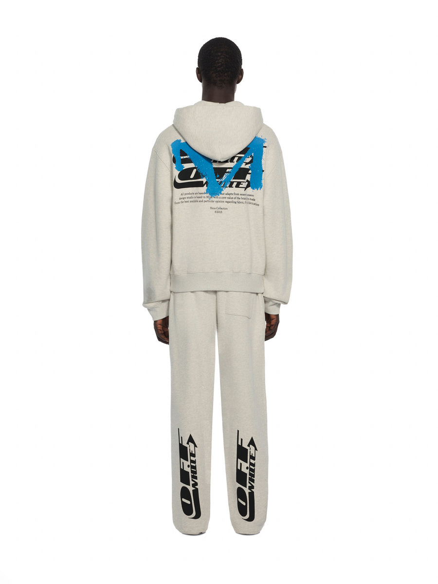 Off-White Half Arrow Regular Zip Hoodie Grey Melange