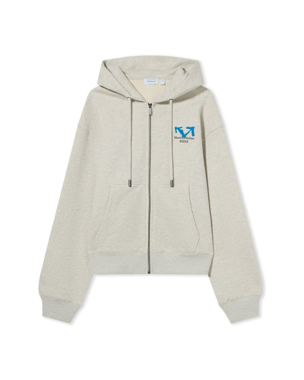 Off-White Half Arrow Regular Zip Hoodie Grey Melange