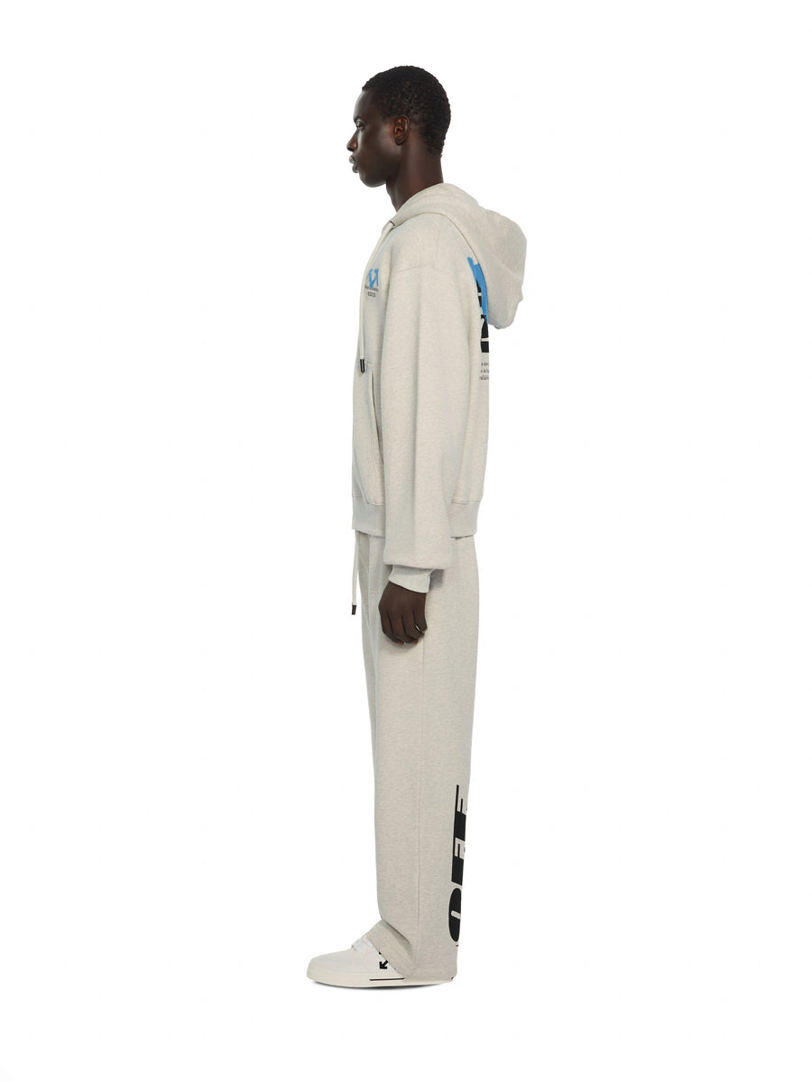 Off-White Half Arrow Regular Zip Hoodie Grey Melange