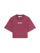 Off-White Hindi Ramage Arrow Crop T-Shirt Fade Out Hawthorn Rose White Mujer