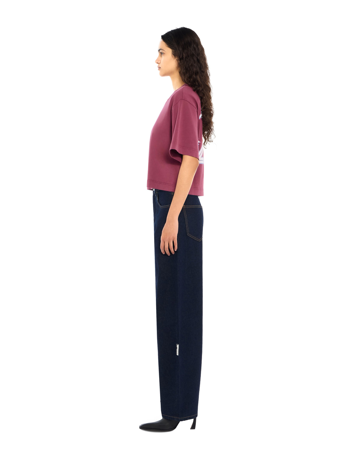 Off-White Hindi Ramage Arrow Crop T-Shirt Fade Out Hawthorn Rose White Women