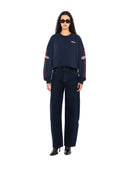 Off-White Logo Patch Star Cropped Sweatshirt Dark Sapphire High Risk Red Mujer