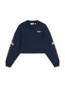 Off-White Logo Patch Star Cropped Sweatshirt Dark Sapphire High Risk Red Mujer