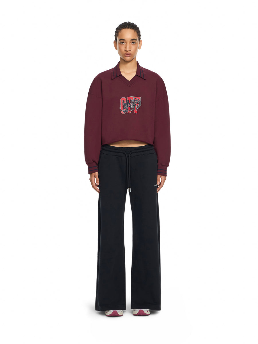 Off-White Off College Crop Polo Crewneck Port Royal - Dark Sapphire Women
