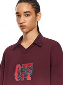 Off-White Off College Crop Polo Crewneck Port Royal - Dark Sapphire Women one-kickz
