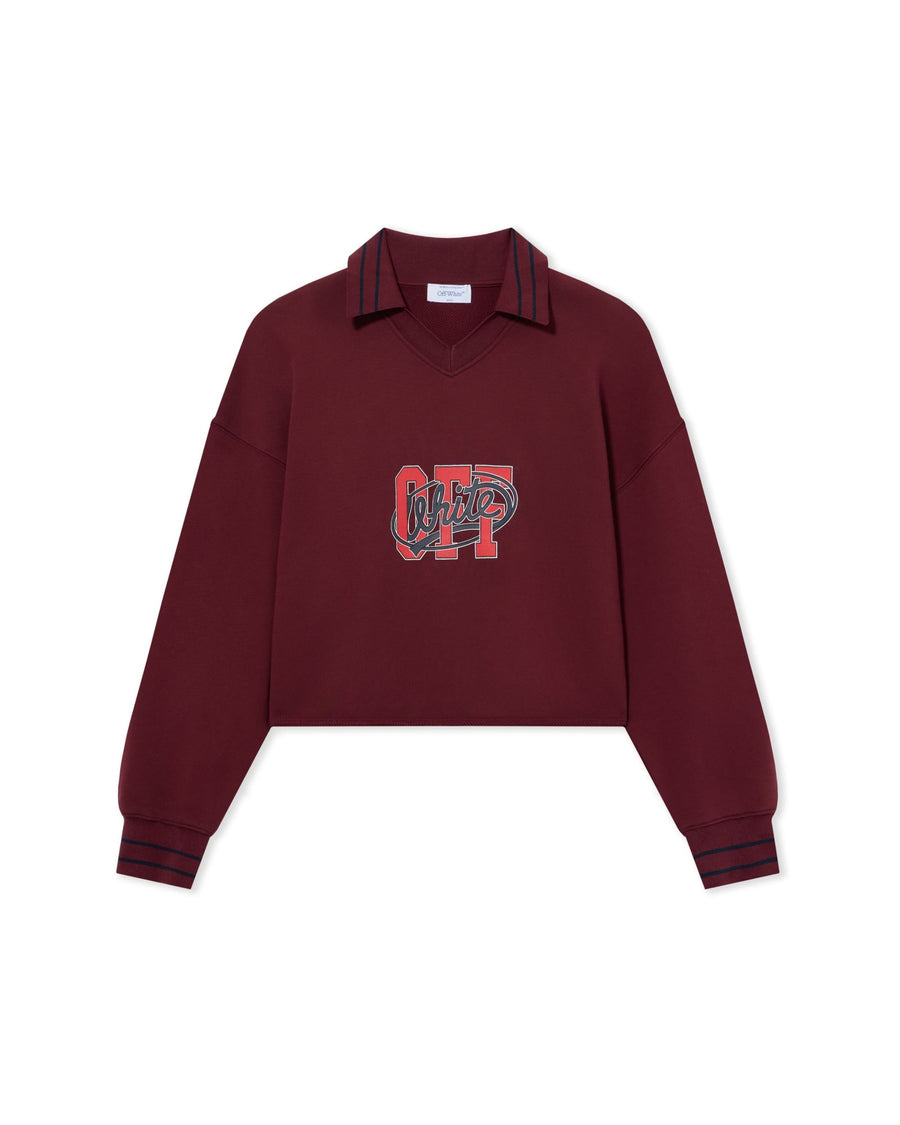 Off-White Off College Crop Polo Crewneck Port Royal - Dark Sapphire Women