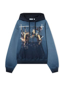 Off-White Ripped Narciso Regular Hoodie Cloud Blu Graphite