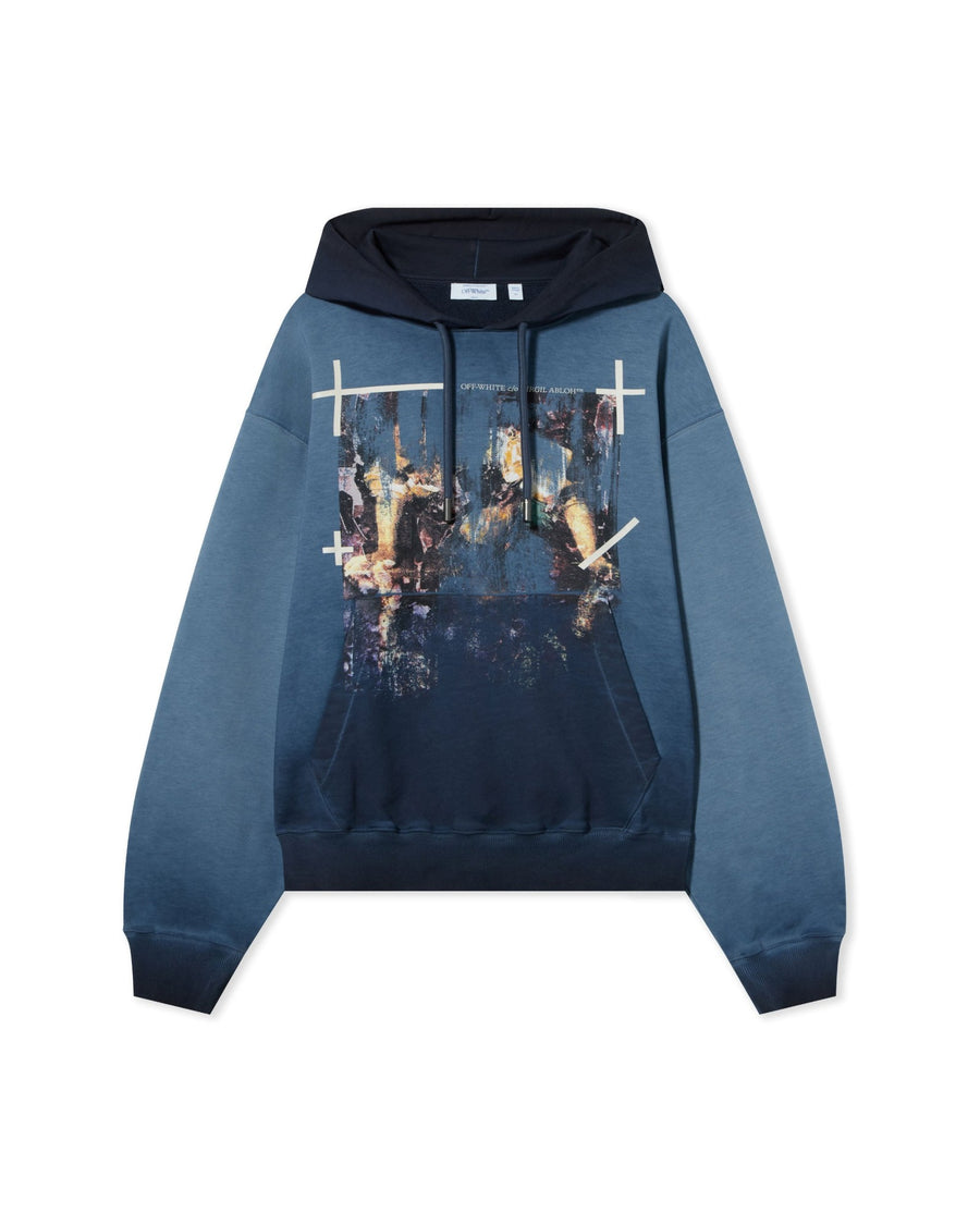 Off-White Ripped Narciso Regular Hoodie Cloud Blu Graphite