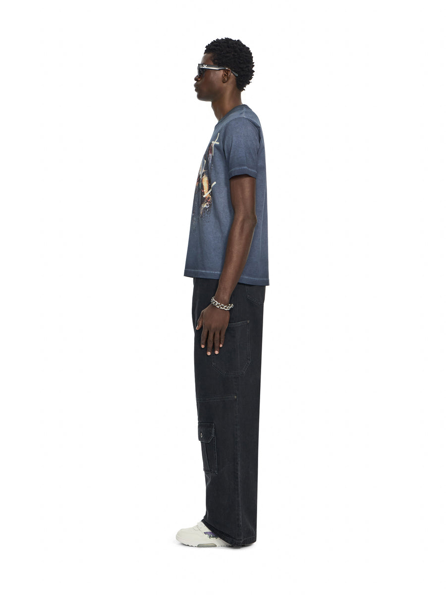 Off-White Ripped Narciso T-Shirt Cloud Blu Graphite