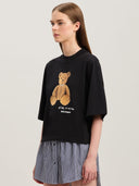 Palm Angels Bear In Mind Cropped Tee Black one-kickz