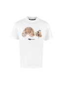 Palm Angels Bear Print Sprayed Logo T-shirt White/Brown one-kickz