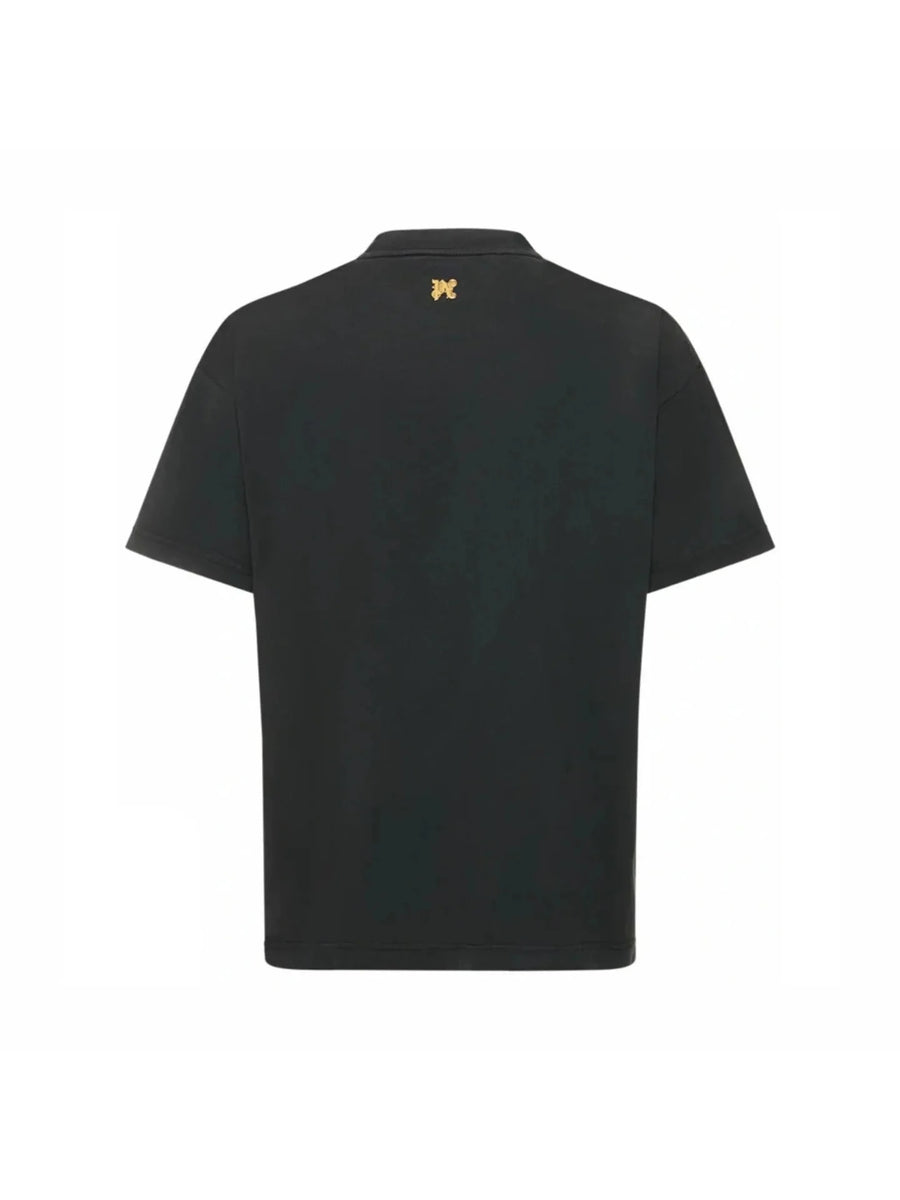 Palm Angels Burning Monogram T-Shirt Black/Gold
