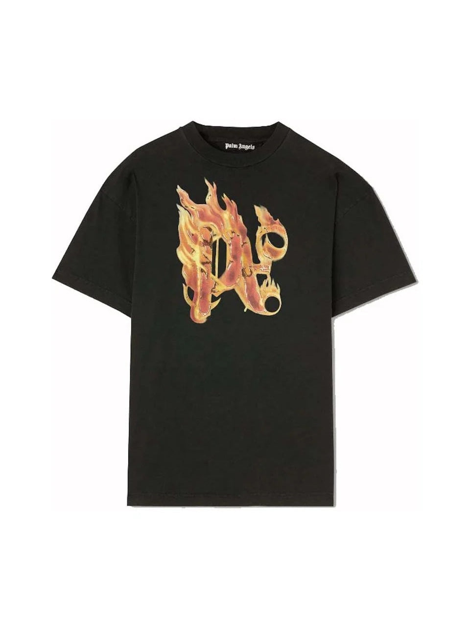 Palm Angels Burning Monogram T-Shirt Black/Gold