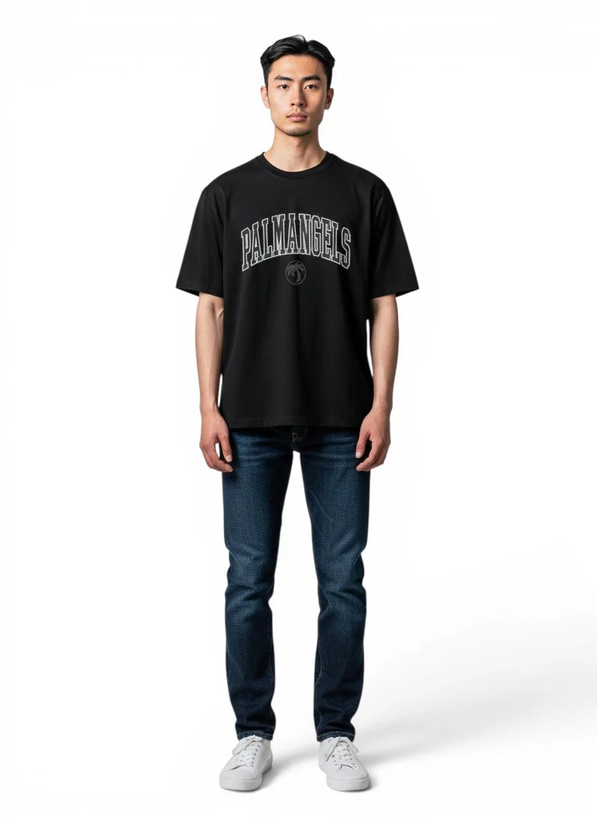 Palm Angels College Palm Silk Black Tee