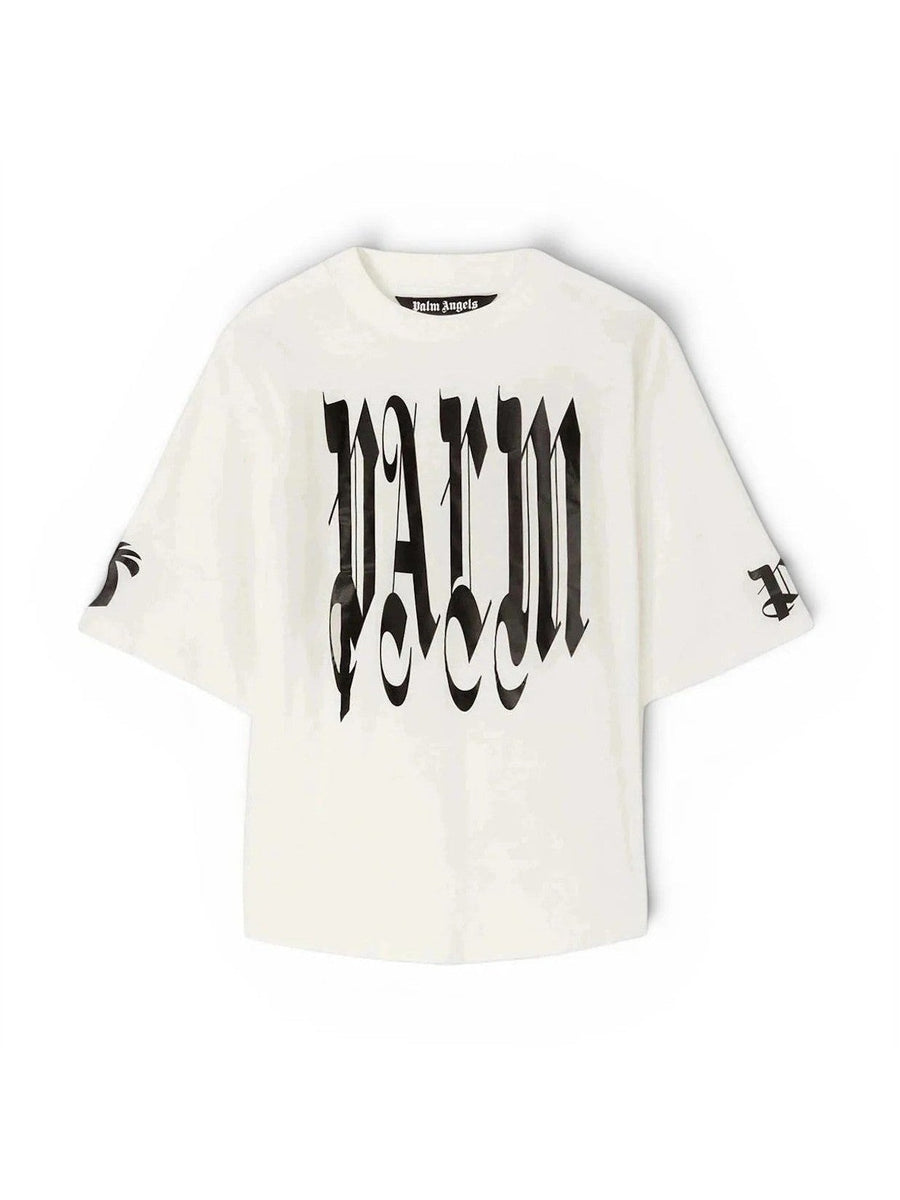 Palm Angels Gothic Logo Over T-Shirt White